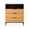 Comoda 3 Cajones Roble Negro Candy Top Mueble 2