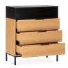 Comoda 3 Cajones Roble Negro Candy Top Mueble 3