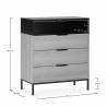 Comoda 3 Cajones Roble Negro Candy Dimensiones Top Mueble