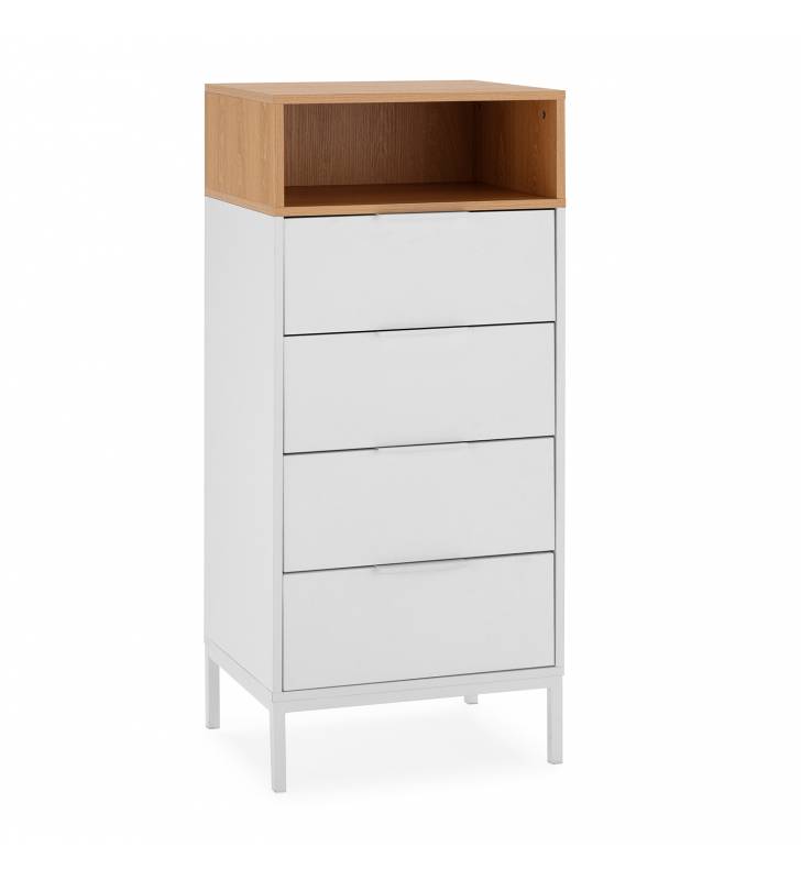 Sinfonier 4 Cajones Blanco Roble Candy Top Mueble