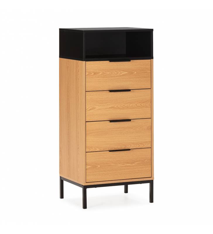 Sinfonier 4 Cajones Roble Negro Candy Top Mueble