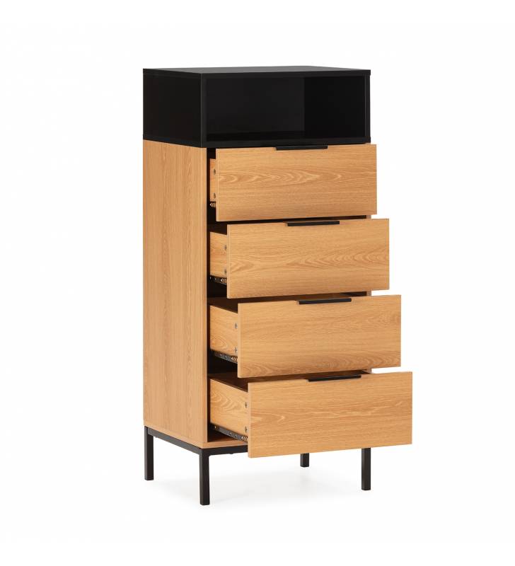 Sinfonier 4 Cajones Roble Negro Candy Top Mueble 3