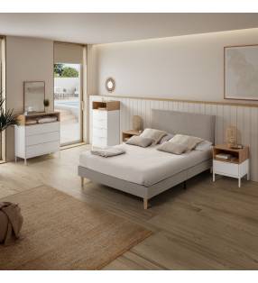 Conjunto Dormitorio Blanco Roble Candy Top Mueble