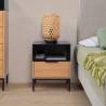 Mesita de Noche Roble Negra Candy Top Mueble