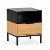 Mesita de Noche Roble Negra Candy Top Mueble