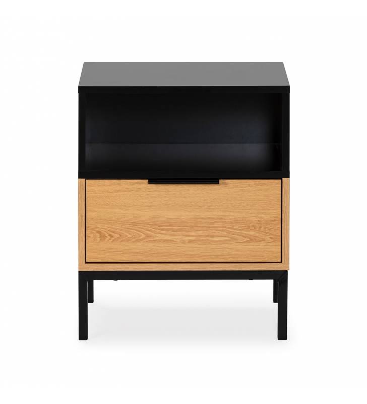 Mesita de Noche Roble Negra Candy Top Mueble 2