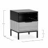 Mesita de Noche Roble Negra Candy Dimensiones Top Mueble