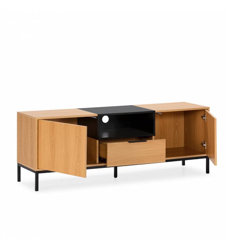 Mueble Tv 150 cm Candy Topmueble roble negro 1