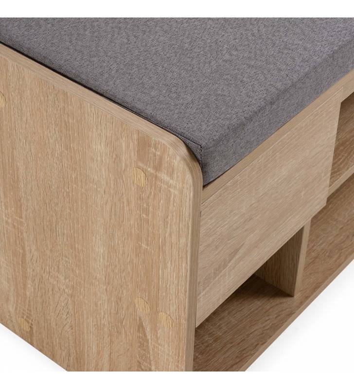 Banco Zapatero Roble Rodrigo Detalle Top Mueble