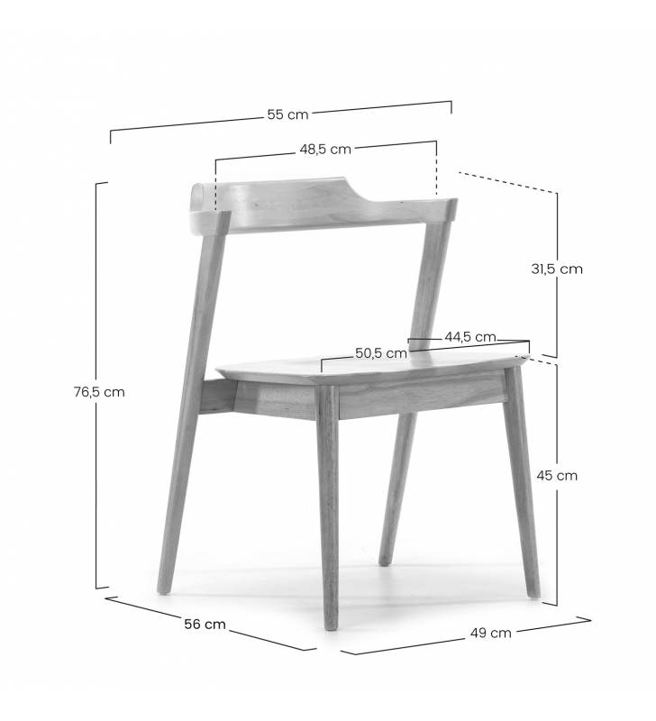 Pack de 2 sillas Venus Roble Dimensiones Topmueble