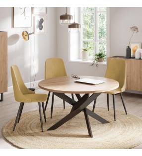 Mesa Redonda Comedor Negra Stella Ambiente Top Mueble