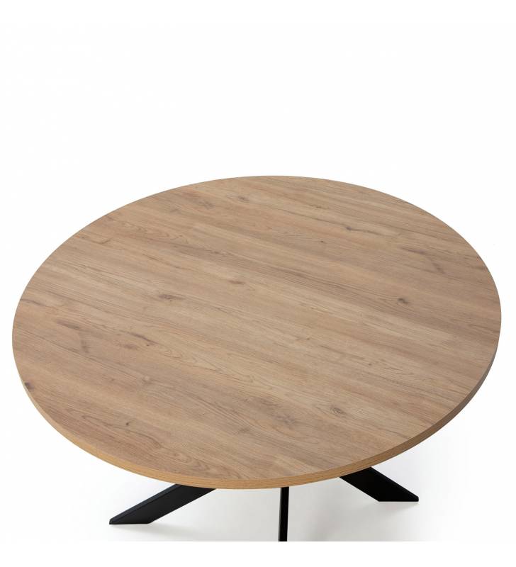 Mesa Redonda Comedor Negra Stella Detalle Top Mueble