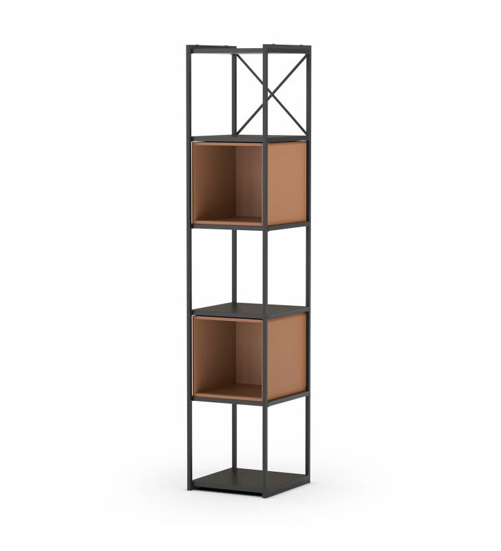 Estanteria industrial estrecha Lenna terracota  1
