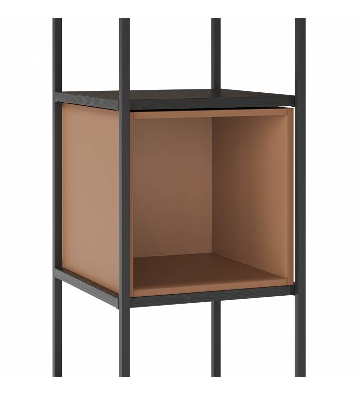 Estanteria industrial estrecha Lenna terracota 3