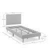 Pack Base Tapizada + Cabezal Andrea Gris Claro 90x190 Top Mueble
