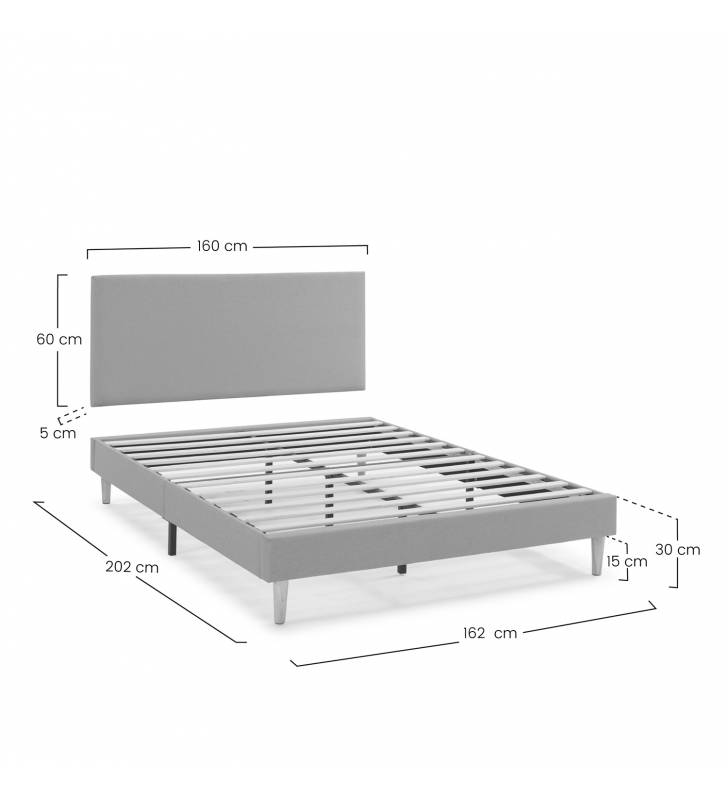 Pack Base Tapizada + Cabezal Andrea Beige 160x200 Top Mueble