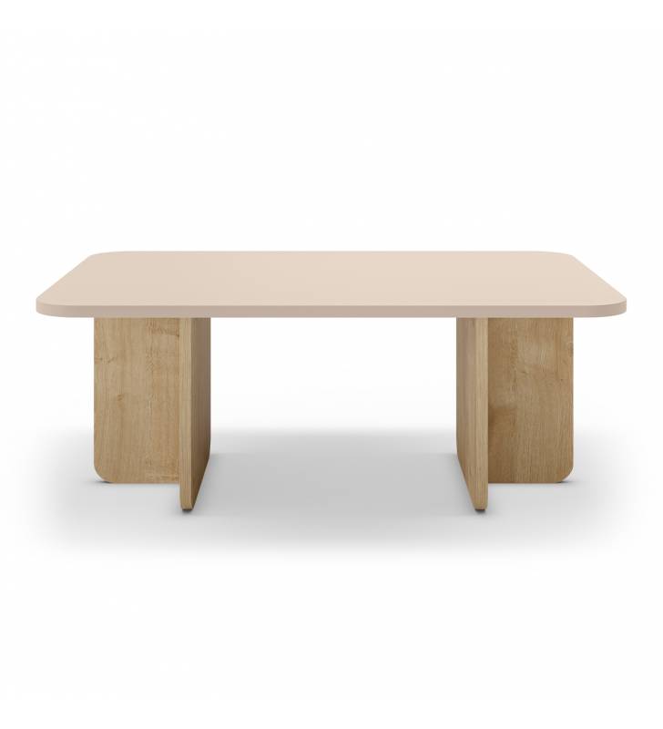 Mesa de Centro Rectangular Crema Roble Cindy Top Mueble 2