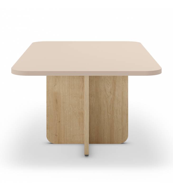 Mesa de Centro Rectangular Crema Roble Cindy Top Mueble 3