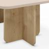 Mesa de centro rectangular Crema Roble Cindy Detalle Top Mueble