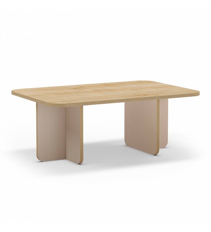 Mesa de Centro Rectangular Roble Crema Cindy Top Mueble