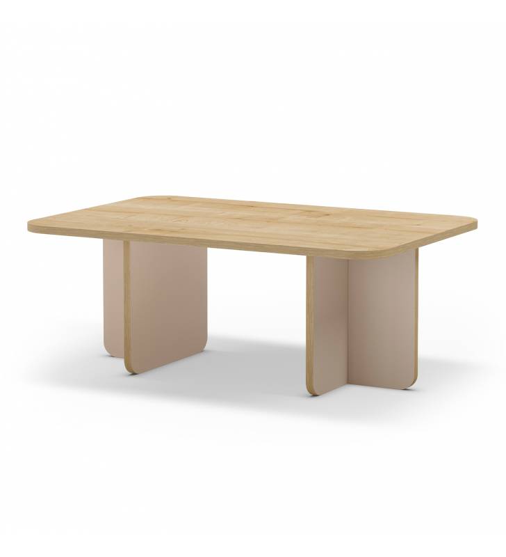 Mesa de Centro Rectangular Roble Crema Cindy Top Mueble 1