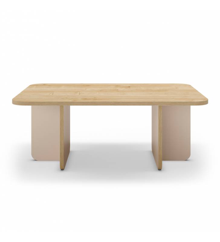 Mesa de Centro Rectangular Roble Crema Cindy Top Mueble 2