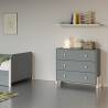 Cómoda Juvenil 3 Cajones Verde Evonne Ambiente Top Mueble