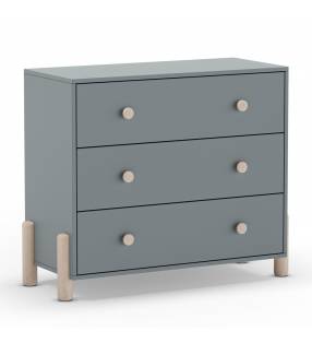 Cómoda Juvenil 3 Cajones Verde Evonne Top Mueble