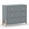 Cómoda Juvenil 3 Cajones Verde Evonne Top Mueble