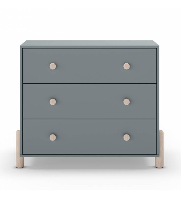 Cómoda Juvenil 3 Cajones Verde Evonne Top Mueble 2