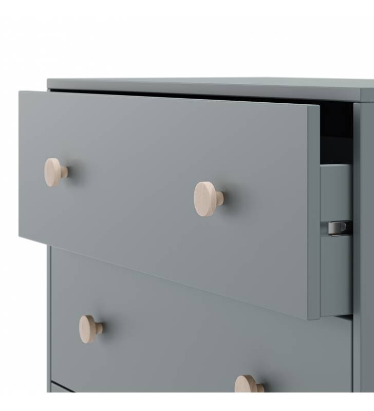 Cómoda Juvenil 3 Cajones Verde Evonne Detalle Top Mueble
