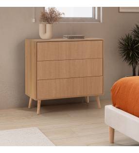 Cómoda 3 Cajones Roble Louise Ambiente Top Mueble