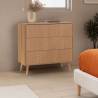Cómoda 3 Cajones Roble Louise Ambiente Top Mueble