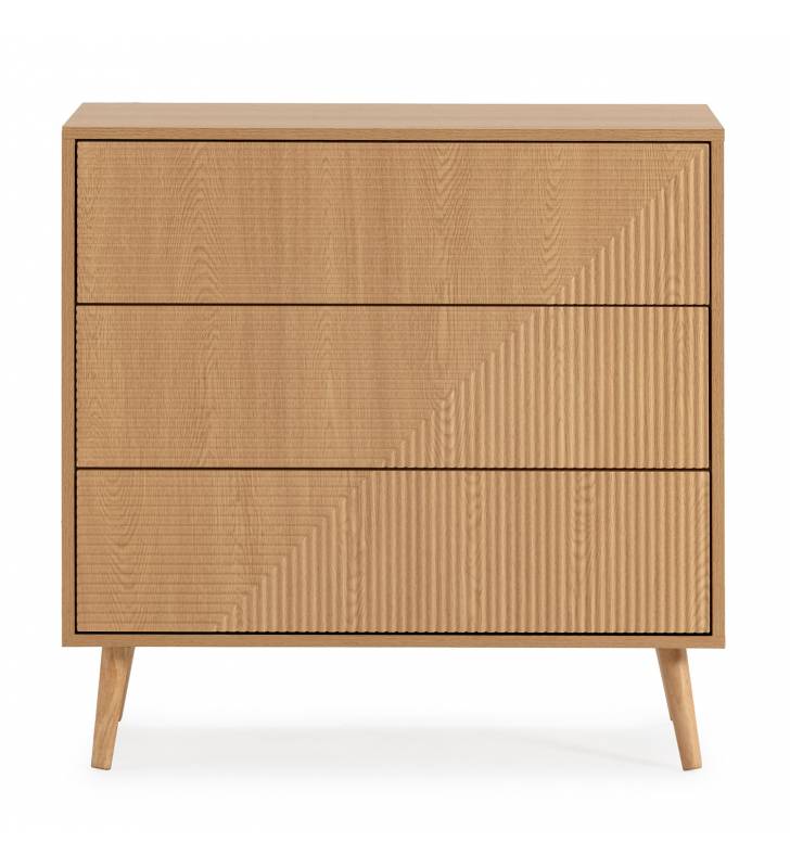 Cómoda 3 Cajones Roble Louise Top Mueble 2