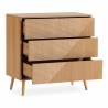 Cómoda 3 Cajones Roble Louise Top Mueble 3