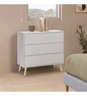 Cómoda 3 Cajones Blanca Louise Ambiente Top Mueble