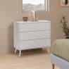 Cómoda 3 Cajones Blanca Louise Ambiente Top Mueble