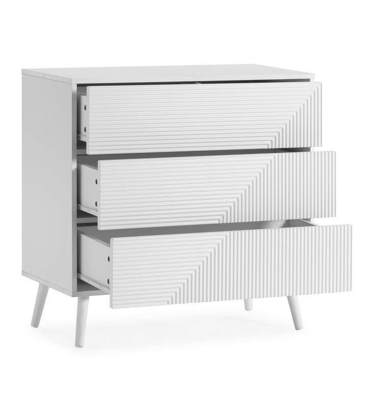 Cómoda 3 Cajones Blanca Louise Top Mueble 3