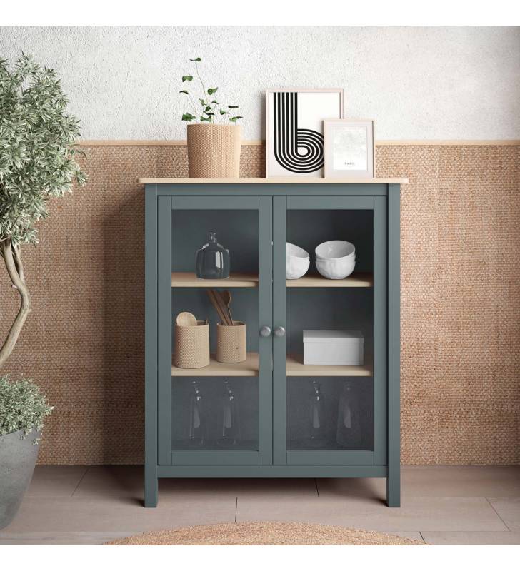 Vitrina Asley 2 puertas verde Topmueble