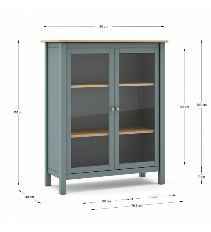 Vitrina Asley 2 puertas verde Topmueble 10