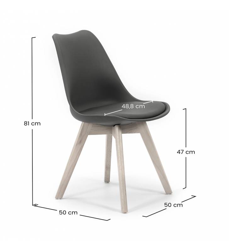 Pack 2 Sillas Comedor Negro Klara Top Mueble Dimensiones