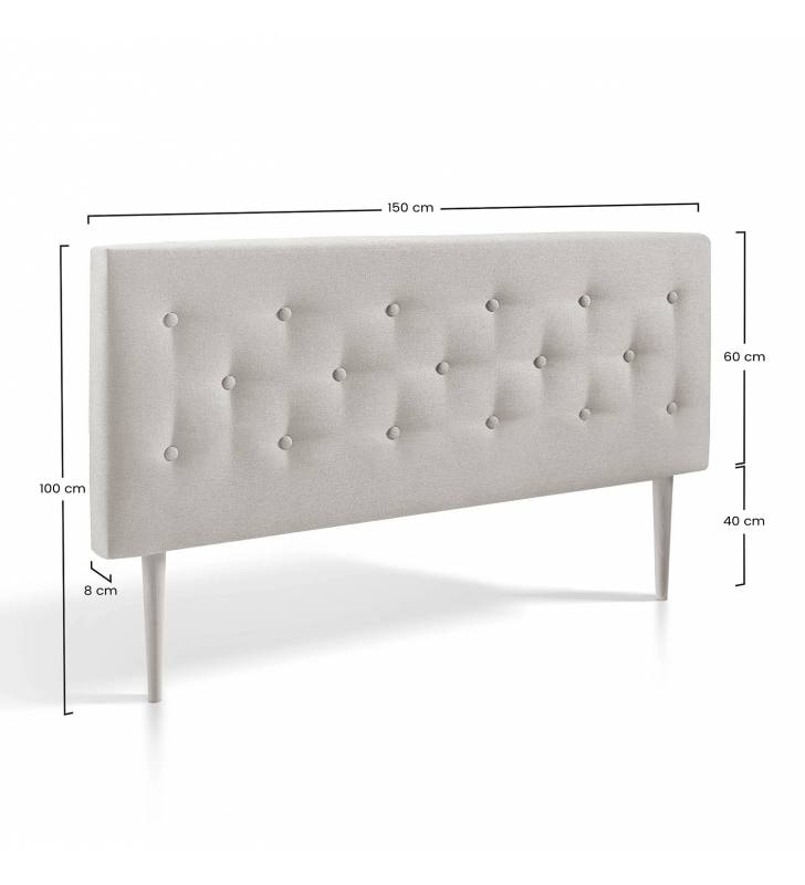 Cabecero Oslo Beige Tostado 150 cm Dimensiones Topmueble