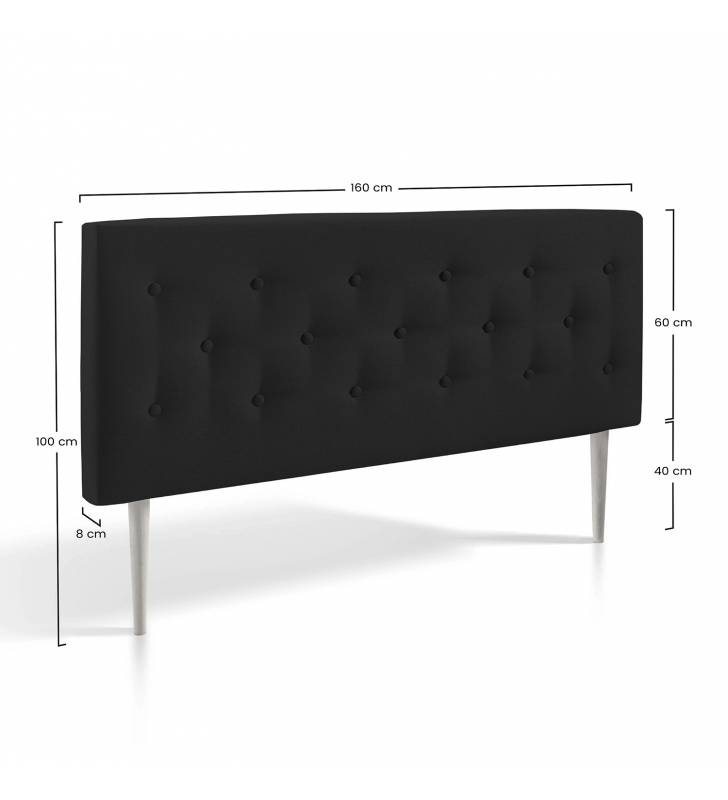 Cabecero Oslo Gris Antracita 160 cm Dimensiones Topmueble