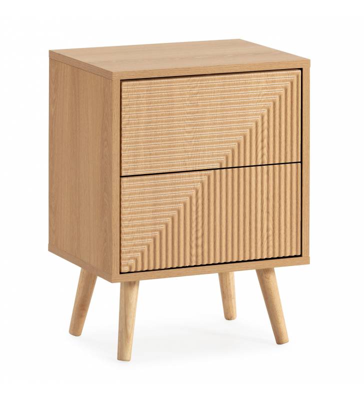 Mesita de Noche Roble Louise Top Mueble