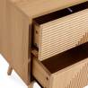 Mesita de Noche Roble Louise Detalle Top Mueble