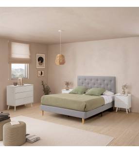 Conjunto Mesitas y Cómoda Blanco Louise Ambiente 1 Top Mueble