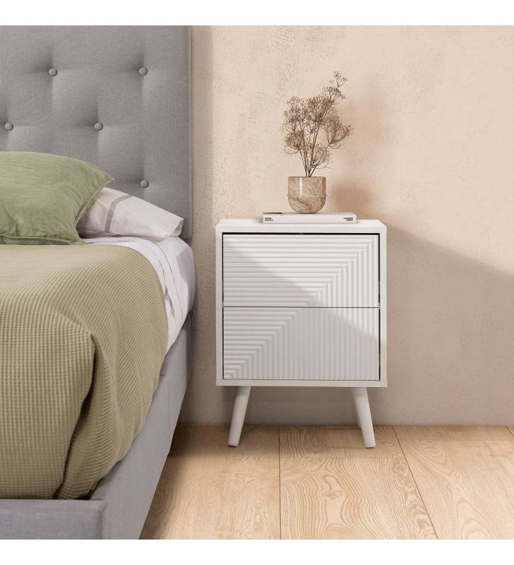Mesita de Noche Blanco Louise Ambiente Top Mueble