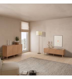Conjunto Aparador y Mueble TV 130 cm Roble Louise Ambiente Top Mueble