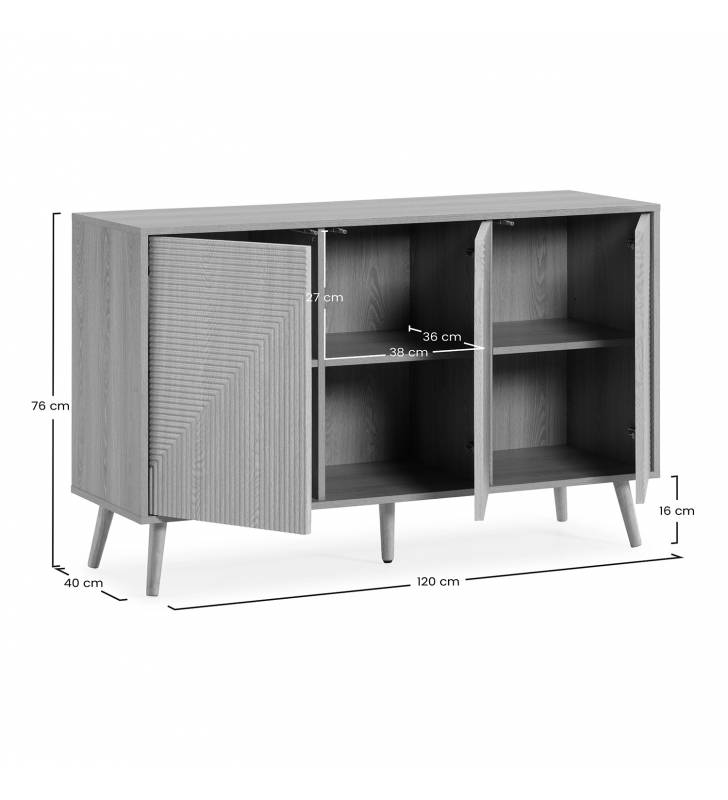 Aparador Roble Louise Dimensiones Top Mueble