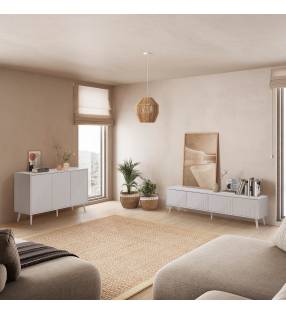 Conjunto Aparador y Mueble TV Blanco 160 cm Louise Ambiente Top Mueble